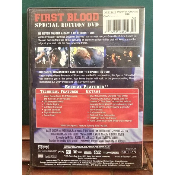 First Blood Special Edition 2 Disc DVD Set Sylvester Stallone - Picture 2 of 4